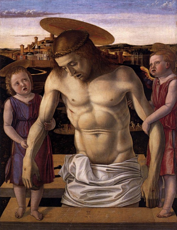 The Dead Christ supported by Angels by Giovanni Bellini